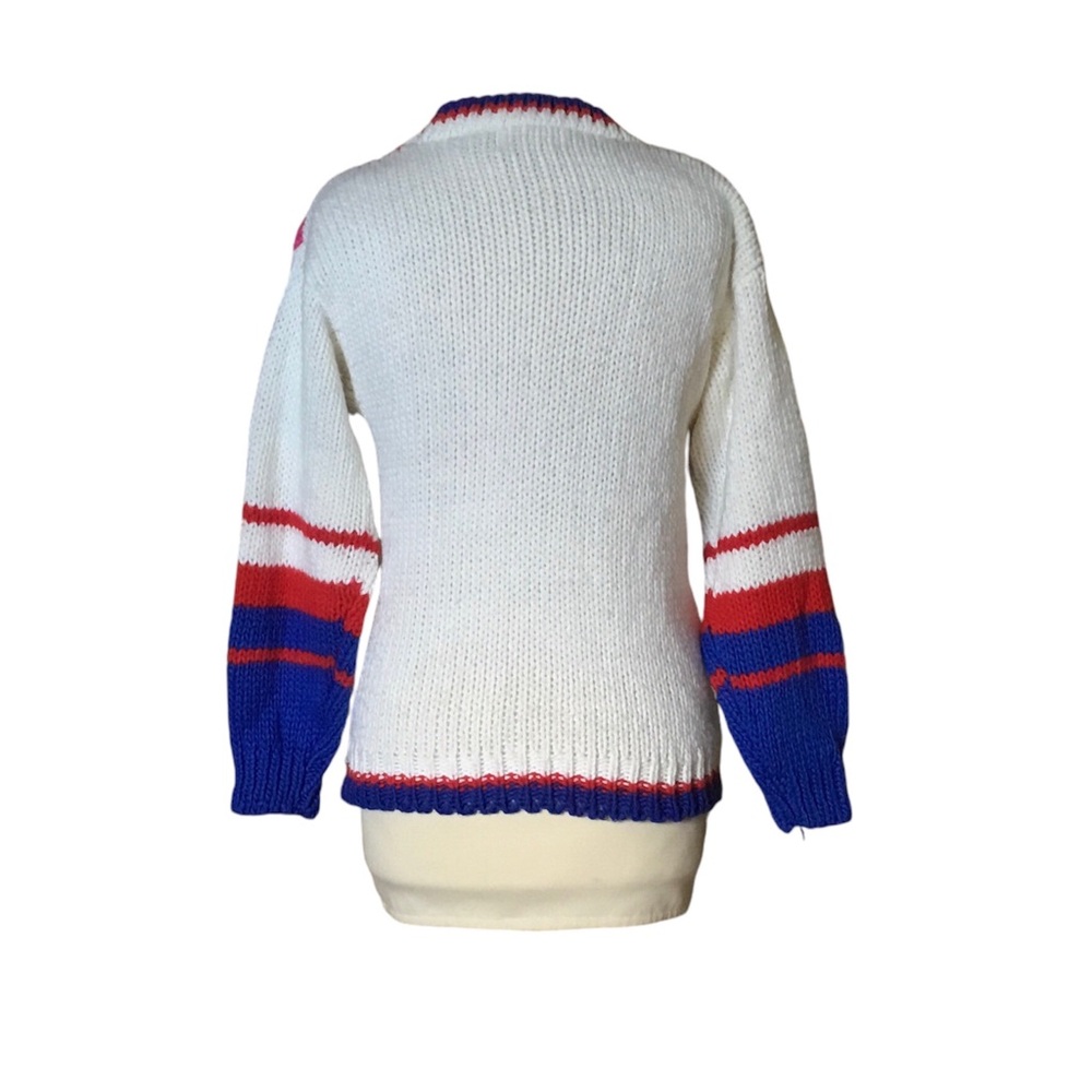 Vintage 80’s 90’s Mister Noah Geometric Print Novelty Knit Sweater - Picture 3 of 10